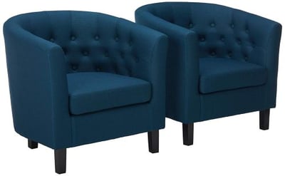 Modway EEI-3150-AZU-SET Prospect 2 Piece Upholstered Fabric Armchair Set, Two, Azure