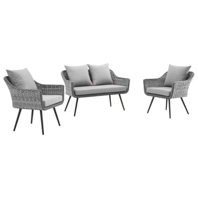Modway EEI-3175-GRY-GRY-SET Endeavor Sectional Sofa Set, Gray Gray