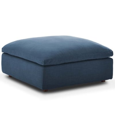 Modway Commix Down-Filled Overstuffed Upholstered Sectional Sofa Ottoman in Azure