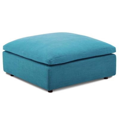 Modway Commix Down-Filled Overstuffed Upholstered Sectional Sofa Ottoman in Teal