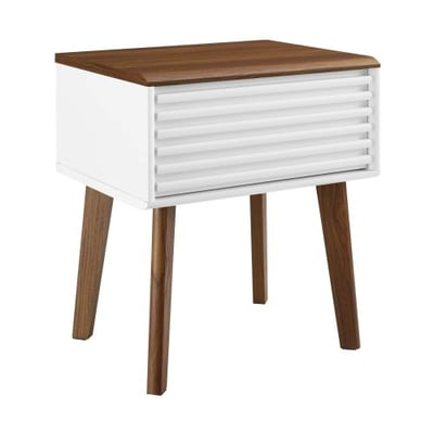 Render End Table, Walnut White