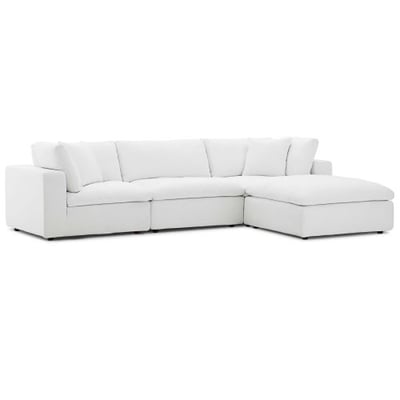 Modway Commix Down-Filled Overstuffed Upholstered 4-Piece Sectional Sofa Set in White1