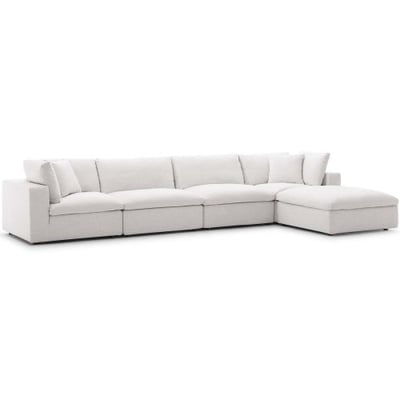 Modway Commix Down-Filled Overstuffed Upholstered 5-Piece Sectional Sofa Set in Beige1