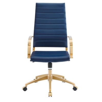 Jive Gold Stainless Steel Highback Office Chair, Gold Navy
