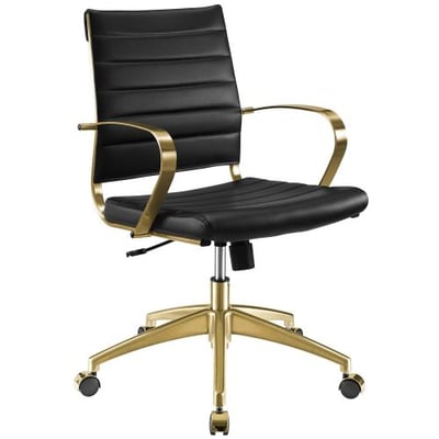 Modway Jive Gold Stainless Steel Executive Managerial Swivel Midback Office Chair