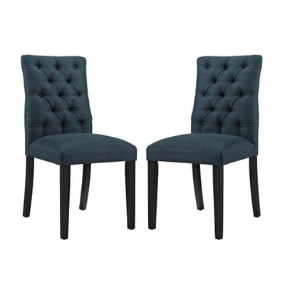Modway Duchess Dining Chair Fabric Set of 2, Two, Azure