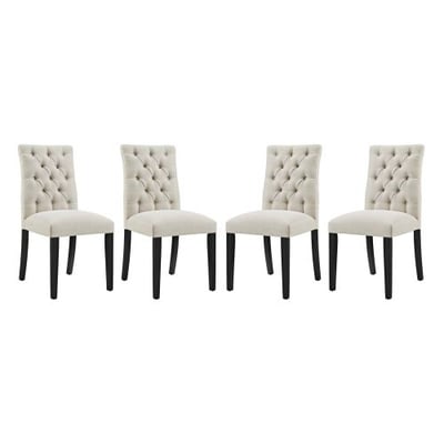 Modway Duchess Dining Chair Fabric Set of 4, Four, Beige