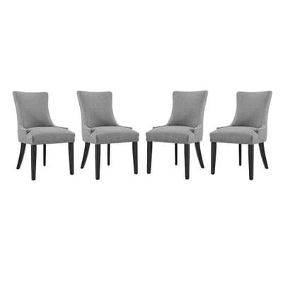 Modway Marquis Dining Chair Fabric Set of 4, Four, Light Gray