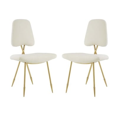 Modway Ponder Dining Side Chair Set of 2, Two, Ivory