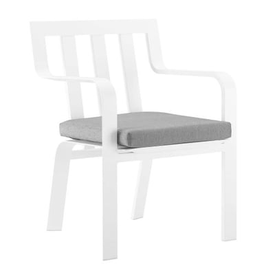 Modway Baxley Outdoor Patio Stackable Aluminum Dining Chair in White Gray