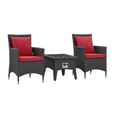 Modway EEI-3729-EXP-RED-SET Convene Lounge & Deep Seating Chairs, Two, Espresso Red