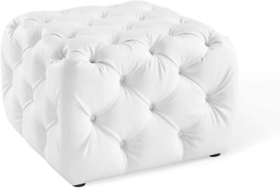 Anthem Tufted Button Square Faux Leather Ottoman