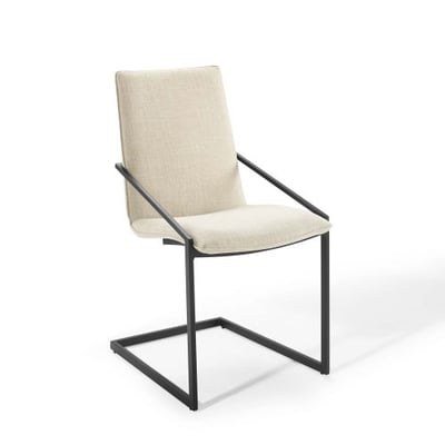 Pitch Upholstered Fabric Dining Armchair, Black Beige