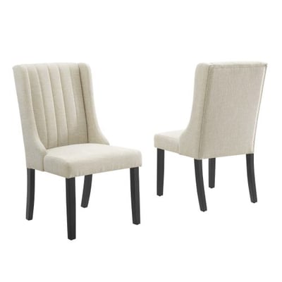 Modway Renew Fabric Parsons Dining Chairs in Beige-Set of 2