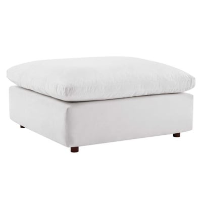 Modway Commix Down-Filled Overstuffed Performance Velvet Sectional Sofa Ottoman in White