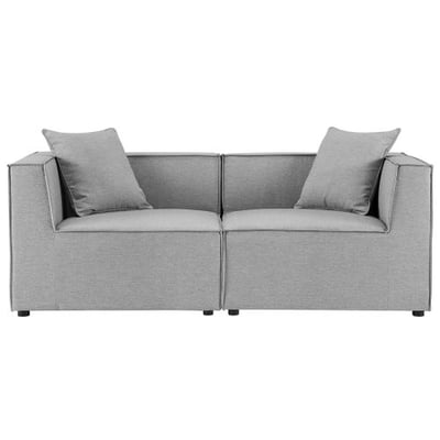 Modway EEI-4377-GRY Saybrook Patio Upholstered 2-Piece Sectional Sofa Loveseat in Gray