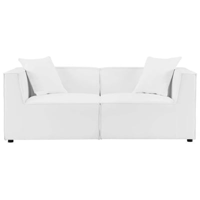 Modway EEI-4377-WHI Saybrook Patio Upholstered 2-Piece Sectional Sofa Loveseat in White