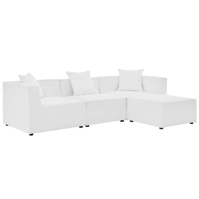 Modway EEI-4380-WHI Saybrook Patio Upholstered 4-Piece Sectional Sofa in White