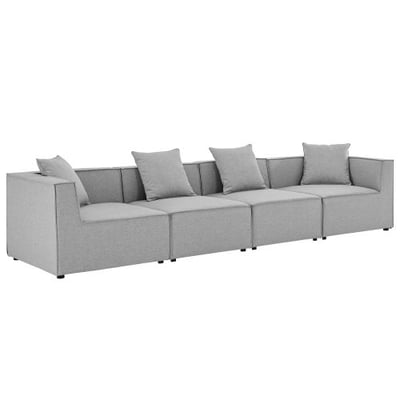 Modway EEI-4381-GRY Saybrook Patio Upholstered 4-Piece Sectional Sofa in Gray