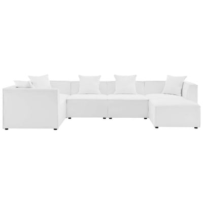 Modway EEI-4386-WHI Saybrook Patio Upholstered 6-Piece Sectional Sofa in White