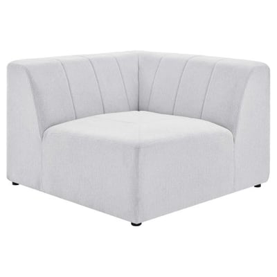 Modway Bartlett Channel Tufted Upholstered Sectional Sofa Corner Chair in Ivory