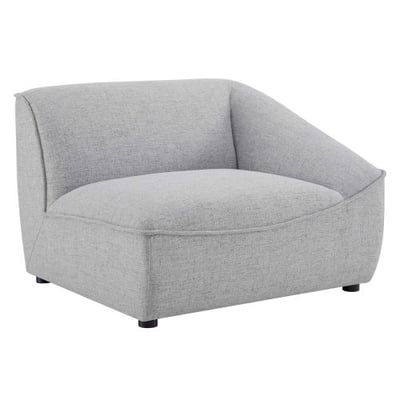 Modway Comprise Compromise Fabric Upholstered Right-Arm Sectional Sofa Chair in Light Gray