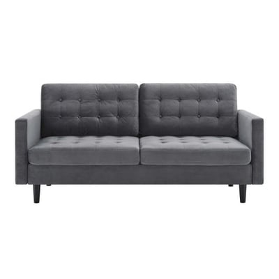 Exalt Tufted Performance Velvet Sofa, Gray