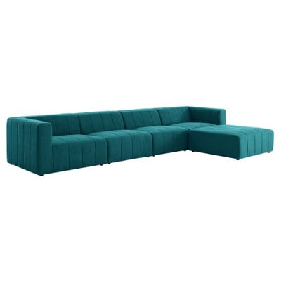 Bartlett Upholstered Fabric 5-Piece Sectional Sofa, Teal