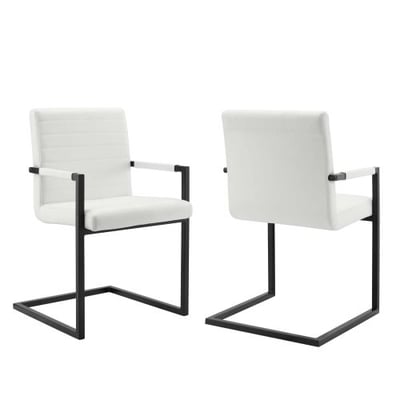 Savoy Vegan Leather Dining Chairs - Set of 2, White