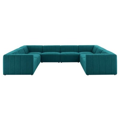 Bartlett Upholstered Fabric 8-Piece Sectional Sofa, Teal
