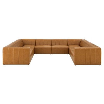 Bartlett Vegan Leather 8-Piece Sectional Sofa, Tan