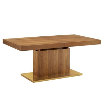 Vector Expandable Dining Table, Walnut Gold
