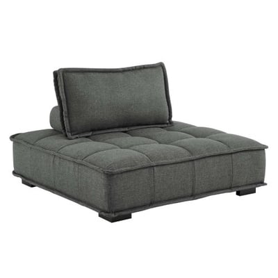 Saunter Tufted Fabric Armless Chair, Gray
