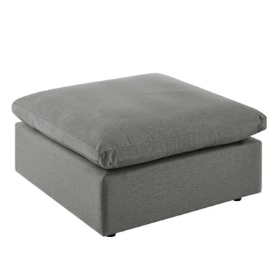 Commix Overstuffed Outdoor Patio Ottoman, Charcoal