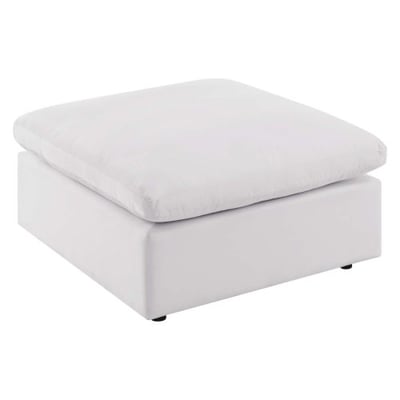 Commix Overstuffed Outdoor Patio Ottoman, White