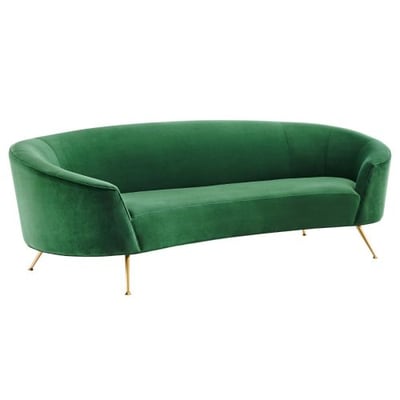 Marchesa Upholstered Performance Velvet Sofa, Emerald