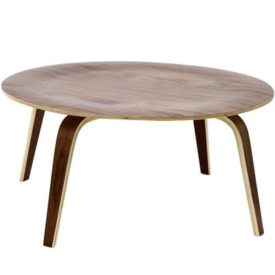 Modway Furniture EEI-509-WAL Plywood Coffee Table in Walnut Plywood Collection
