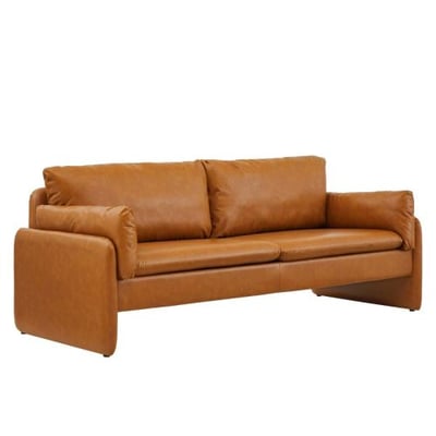 Indicate Vegan Leather Sofa, Tan