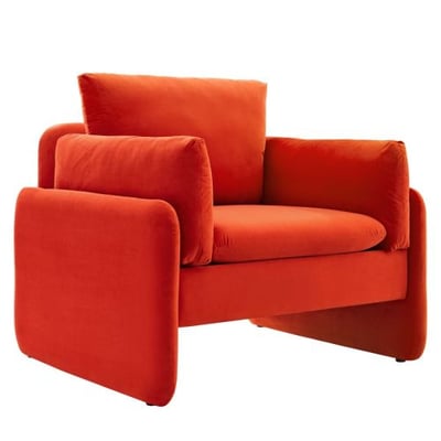 Indicate Performance Velvet Armchair, Orange