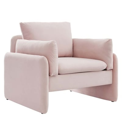 Indicate Performance Velvet Armchair, Pink