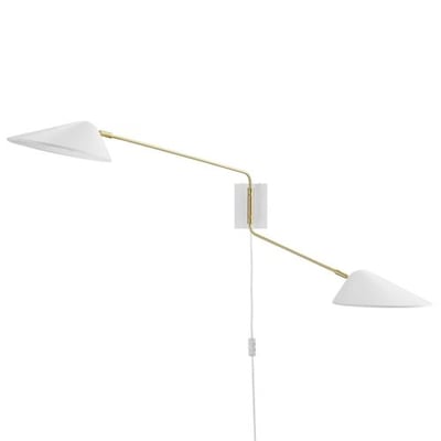 Journey 2-Light Swing Arm Wall Sconce, White