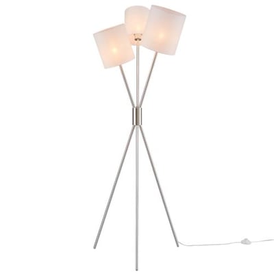 Alexa 3-Light Floor Lamp, Silver
