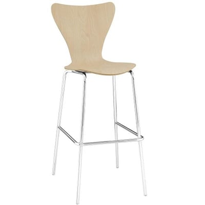 Modway Ernie Wood Bar Stool in Natural