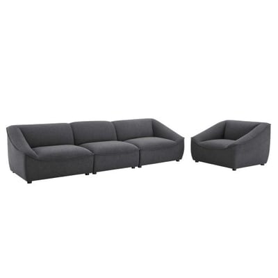 Modway Comprise Sectional, Charcoal