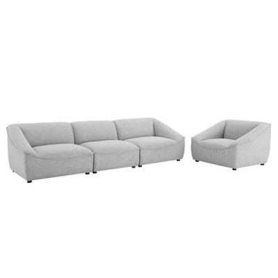 Modway Comprise Sectional, Light Gray