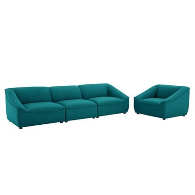 Modway Comprise Sectional, Teal