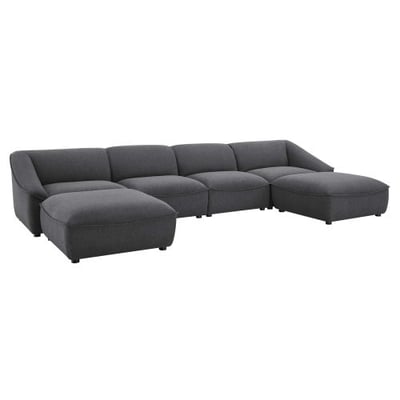 Modway EEI-5409-CHA Sectional, 6 Piece Set, Charcoal