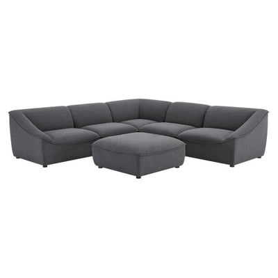 Modway EEI-5411-CHA Sectional, 6 Piece Set, Charcoal