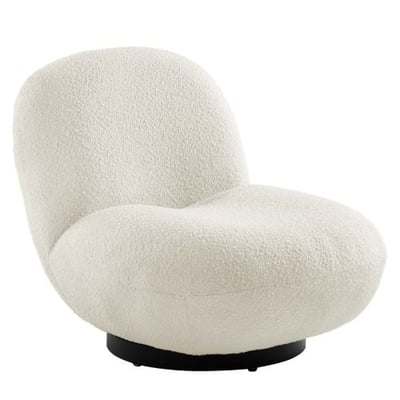 Kindred Upholstered Fabric Swivel Chair, Black Ivory