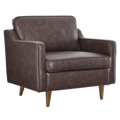 Impart Genuine Leather Armchair, Brown